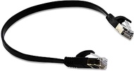 Triplett 1' Black Flat CAT7 28AWG Stranded SSTP Patch Cable (CAT7FL-1BK)