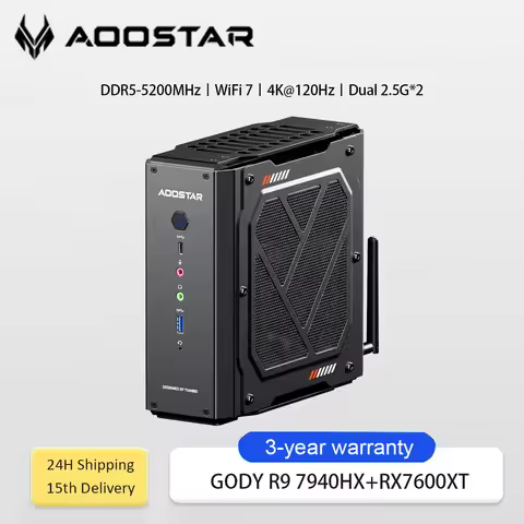 AOOSTAR GODY Gaming Mini PC AMD Ryzen 9 7940HX CPU+AMD Radeon RX 7600 XT WiFi 7 High Performance Gam