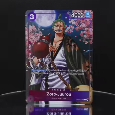 4pcs/set OP05-067 Zoro-Juurou One Piece TCG OPCG English R 3 Cost Purple Zoro Textured Foil Card Ani