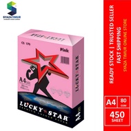 [ST-GR MY] Paper Colour A4 80GSM Lucky Star Premium Colour CS170 Pink | Kertas Warna Pink | Kertas F