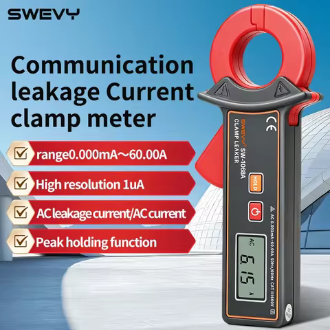 SWEVY SW-1068A AC Leakage Current Clamp Meter High Resolution 1uA 0.000mA-60.00A Peak Hold