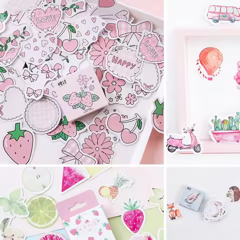 45 pcs/Box Various Stickers Cute Kawaii Planner Journal Diary Scrapbooking Paper Stickers Stationery