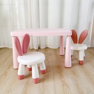 HY-D Xinlan IKEA Children's Table Rabbit Chair Plastic Study Table Children's Table Chair Set Kindergarten Table Chair S