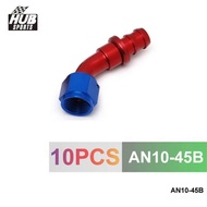 10pcs /set 45 Degree High Performance AN-10 Hose End Fitting Aluminum Oil cooler hose fitting HU-AN1