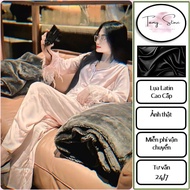 Women's Pajamas, TAMY Pajamas Long Sleeve Feather Coat, High Quality Latin Silk Freesize