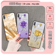 Samsung A8 Star / A9 Star case printed with beautiful flowers and cute horses embossed
