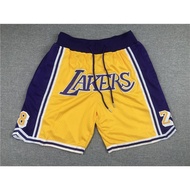 [10 styles]NBA shorts Los Angeles Lakers 8# 24# KOBE BRYANT yellow JUST DON pockets basketball shorts