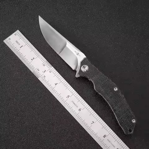 TWOSUN TS392 Folding Pocket Knives Flax Handle D2 Steel Outdoor Camping Survival Hunting EDC Tools P