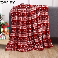 SVNFY Sofa Blanket, Flannel Elk Snowflake Cosy Snuggle Blanket,  Washable Winter Warm Soft Xmas Flee