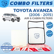 COMBO FILTERS AIR & CABIN FILTERS for TOYOTA AVANZA (2006-2015)(88568-BZ060/17801-BZ050) ELITE