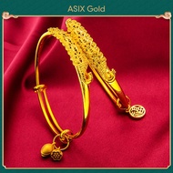 ASIX GOLD 916 Korean Gold Bracelet Original Bangkok Peacock Bangle for Women Elegant