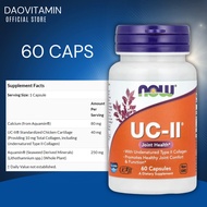 ลอตผลิตใหม่! Exp.11/2027 NOW Foods UC-II Joint Health with Undenatured Type II Collagen 60 Capsules