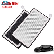 OPENMALL 2Pcs HEPA Activated Carbon Car Air Filter Air Conditioner Filter Element Replacement For Tesla Model 3 Model Y 2023 B8D2