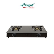 Seagull เตาแก๊สตั้งโต๊ะ 2 หัว หน้ากระจก (ดำ) 2-Burner Glass Table Top Gas Stove (Black)