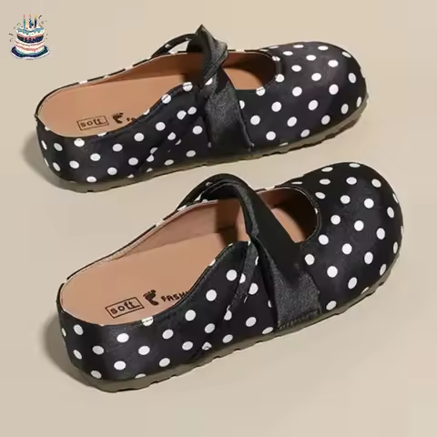 Boken shoes, half trailer single shoes, spring new kangaroo shoes, women's shoes