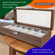 Watch Box 6 Grid Watch Box Storage Organizer Wood Glass Stylish Elegant Simple Latest Durable Displa