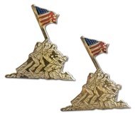 Patriotic Iwo Jima Flag Raise Lapel Pin, Hat Pin & Tie Tack Set with Clutch Back 2-Piece