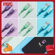 MSRC Home Long 1m Lightning Micro USB Cable Android Type-C 5A Fast Charging Cable Liquid Soft Silicone Data Cables