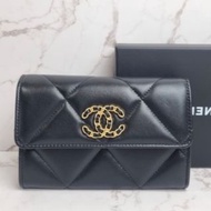 Chanel 19 Flap Wallet 黑色金扣銀包🖤🔓羊皮
