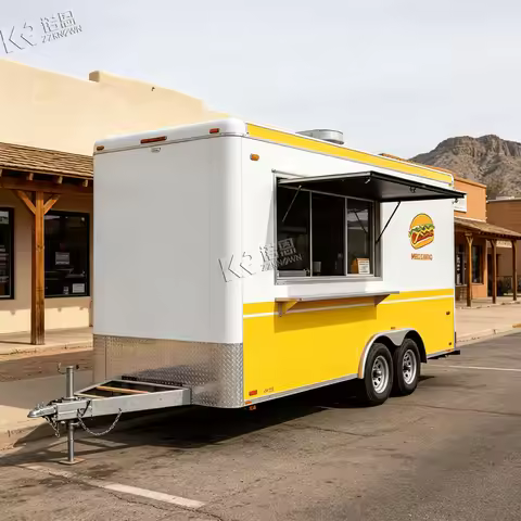 Customizable Compact Food Concession Trailer Commercial Mobile Kiosk for Pop-up Cafe Farmers Market 