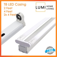 LED T8 Tube Casing Holder 2FT 4FT Double Tube Casing White Casing Slim