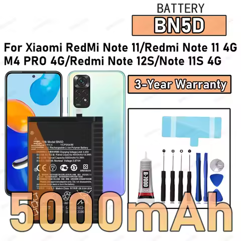 New High Quality BN5D Battery For Xiaomi RedMi Note 11/Note 11S 4G/M4 PRO 4G/Redmi Note 12S/Redmi No