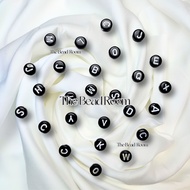 (CHOOSE LETTER) White Round Letter Beads / Bracelet Letter Beads / Round Beads / Handicraft Beads / 
