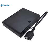 COUTR 1Pcs USB Power Supply Battery Box With Cover And 6 X AA USB Battery Box For 9V LED Strip Light