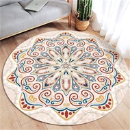Minimalist Aesthetic Motif Floor Carpet Round Polyester Carpet 90x90 & 120x120cm Round Anti-Slip Car