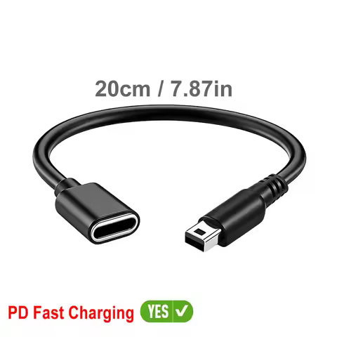 PD USB C Cable for NDSi 3DS LL Controller PD Charging Adapter, 20cm Type C Cable Convert Cord for 3D