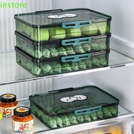 INSTORE Dumpling Storage Box, Multilayer Food Grade Frozen Dumpling Box, Kitchen Organizer Timing PET with Lid Food Preservation Box for Refrigerator
