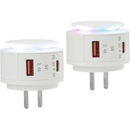 Plug Charger Night Light with USB-C Fast Charging Port (PD 20W, 5V 3A) for Under Cabinet Lights, iPh