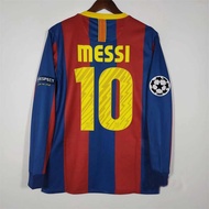10 11 BarcelonaS บ้านเสื้อฟุตบอลย้อนยุค2010 2011เสื้อฟุตบอล MESSI XAVI #6 A. INIESTA #8เสื้อฟุตบอลแข