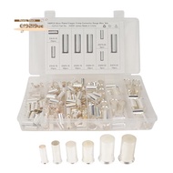 190 Pcs (AWG 8 6 4 2 1 2/0) 2/0-8 Gauge Wire Ferrules Kits Plated Copper Crimp Connector Ferrules Pi