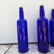 750ml blue glass bottle, package of 2 pcs, blue glass bottle, 750ml capacity, heat-resistant glass b