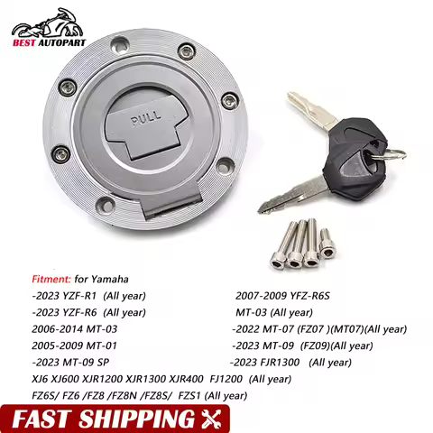 Fuel Gas Tank Cap Cover Lock Keys for Yamaha YZF R1 R6 R1M R1S MT 07 MT 09 MT 03 MT 01 MT10 FZ1 FZ6 