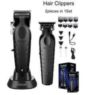 2pcs: Kemei 2296 Cordless Hair Clipper, 0mm Precision Trimmer, Professional Electric Hair Clipper; K