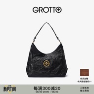 GROTTO GROTTO Blackstone Hobo Large Italian Vegetable Tanned Sheepskin Cross-body Shoulder Soft Bag