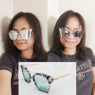 Guess Cat Eye Mirrored Marble Black Sunglasses