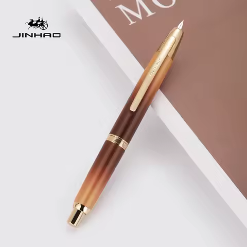JINHAO 10 Press Fountain Pen Retractable EF/F Metal High Quality Writing Ink with Converter School O