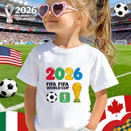 2026 Cross-Border Hot Sale 2026 WORLD CUP WORLD CUP Children's T-Shirt 220g Pure Cotton Short Sleeve