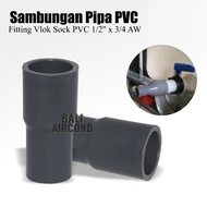 Vlock Sock R Sock Reducer Water Pipe 1/ 2 x 3/4 PVC Sock 0.75 x 0.5 in