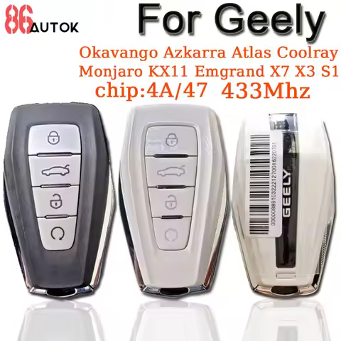 Keyless Car Remote Key 433Mhz 4A/47 Chip for Geely Coolray Monjaro Okavango Azkarra Atlas KX11 Emgra