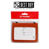 ID Holder Horizontal T-083H 90x54mm Brown Leather with String - School & Office Supplies