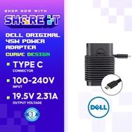 DELL Original Curve Design Connector: Type C Power Adapter (45W/19.5V/2.31A)