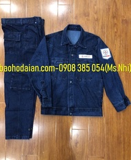 Quần áo jean điện lực kèm logo EVN