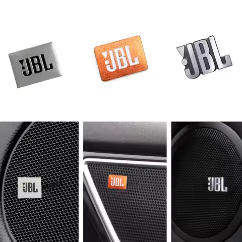 3D Aluminum Car Audio Stickers FitFor Benz Porsche Audi Jaguar Hyundai Volvo Chevrolet-Burmester Dyn