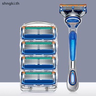 SHNGKI 5-Layer Razor Blade Men Razor Blades Safety Manual Shaving Blade Reusable Replacement Razor B