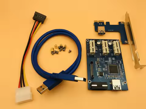 3 in 1 PCIE PCI Express 1X slots Riser Card PCI-E 1 to 3 Expansion Adapter 2 Layer PCB Board + 60cm 