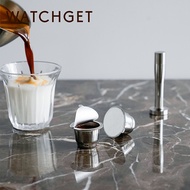 Watchget แก้วกาแฟแคปซูลแบบเติมได้แบบหมุนเวียนได้เครื่องทำผงแคปซูลค้อนสแตนเลสอลูมิเนียมฟอยล์แบบใช้แล้วทิ้ง